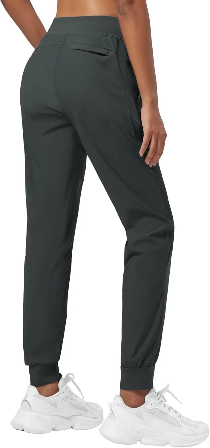 Willit Women's Joggers Lightweight Hiking Pants Quick Dry Travel Athletic Track Pants Zipper Pockets UPF 50 