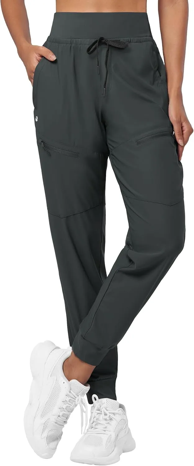 Willit Women's Joggers Lightweight Hiking Pants Quick Dry Travel Athletic Track Pants Zipper Pockets UPF 50 
