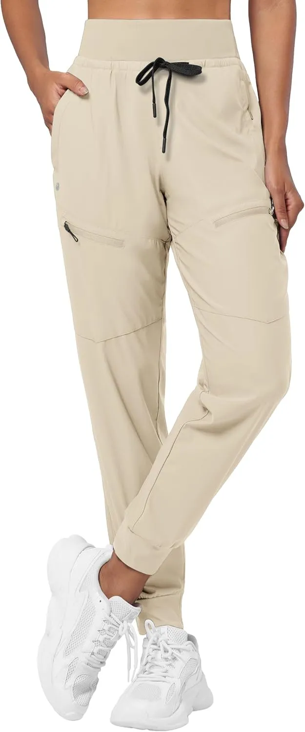 Willit Women's Joggers Lightweight Hiking Pants Quick Dry Travel Athletic Track Pants Zipper Pockets UPF 50 