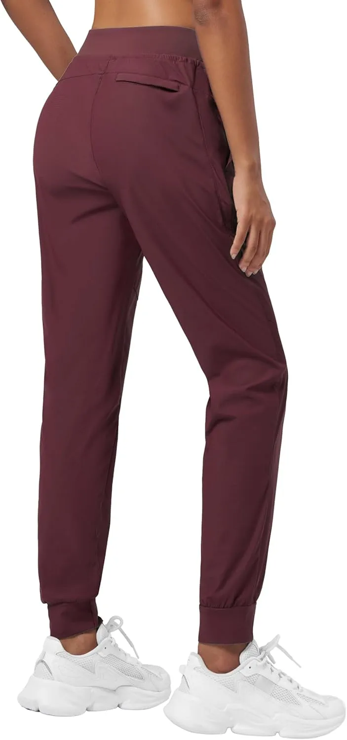 Willit Women's Joggers Lightweight Hiking Pants Quick Dry Travel Athletic Track Pants Zipper Pockets UPF 50 
