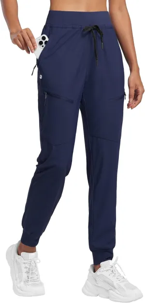 Willit Women's Joggers Lightweight Hiking Pants Quick Dry Travel Athletic Track Pants Zipper Pockets UPF 50 