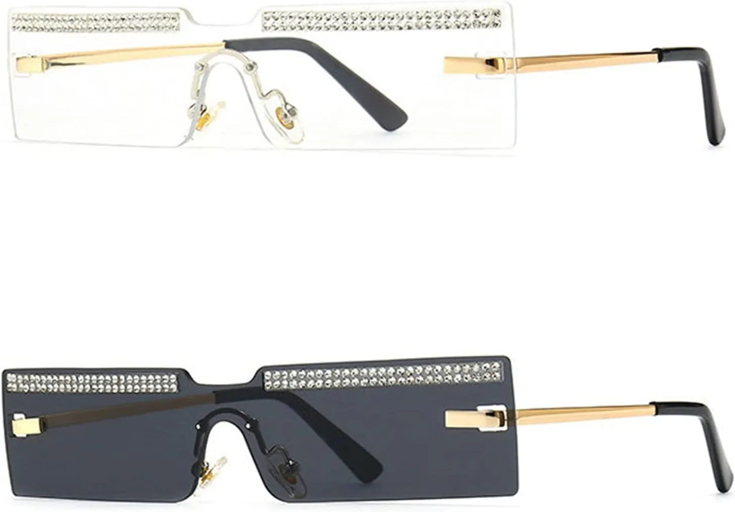 willochra Rhinestone Rectangle shape Sunglasses Women Fashion square Diamond bling party Sun Glasses Crystal Vintage Shades