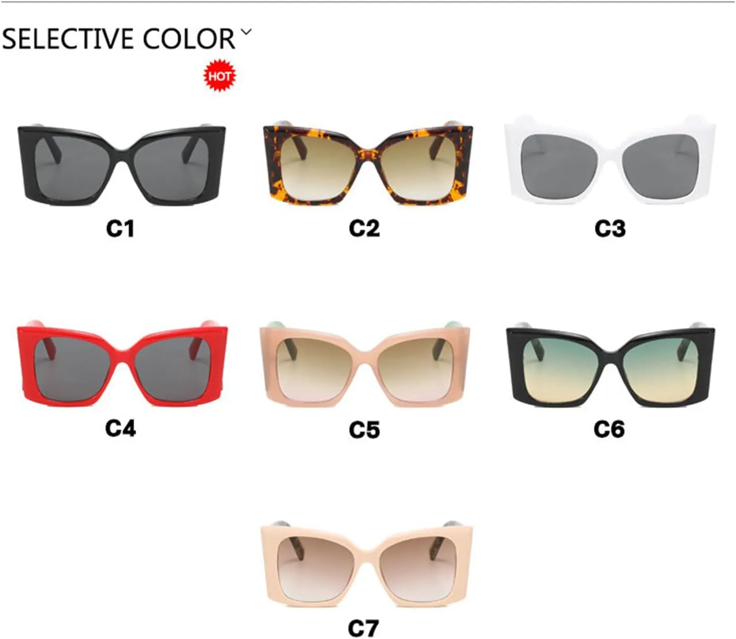 willochra Trendy Oversized Sunglasses Big Frame Irregular Square Gradient Eyewear Designer Vintage cat eye Sun Glasses Shades