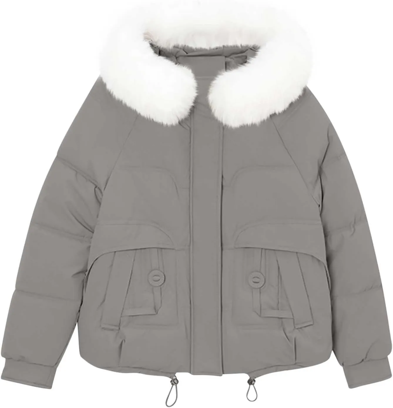 Winter Puffer down Jacket for Women Oversized Warm Outdoor Coat Ladies Hooded Padded down Jacket with Removable Hooded