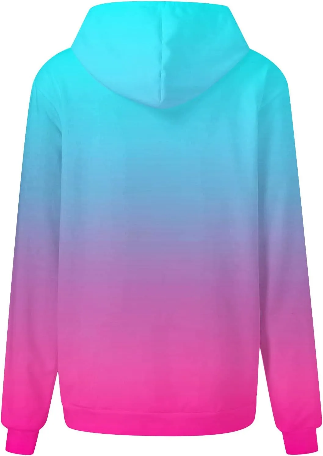 Women Oversized Hoodies&Sweatshirt,Fashion Gradient/Floral Pattern Drawstring Hooded Pullover Tops Fall Clothes