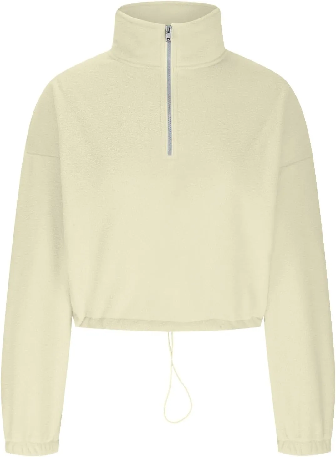 Women Quarter Zip Pullover Cropped Sweatshirts Fashion Teen Girls Y2k Fleece Fall Outfits Clothes Casual Sweatshirts
