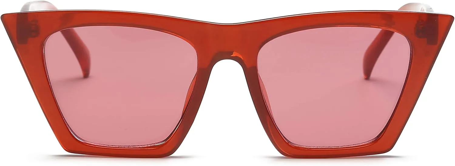 Women Vintage Square Lens Cat Eye Sunglasses Trendy Cateye Frame Eyewear UV400