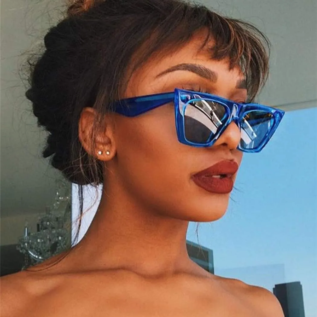 Women Vintage Square Lens Cat Eye Sunglasses Trendy Cateye Frame Eyewear UV400