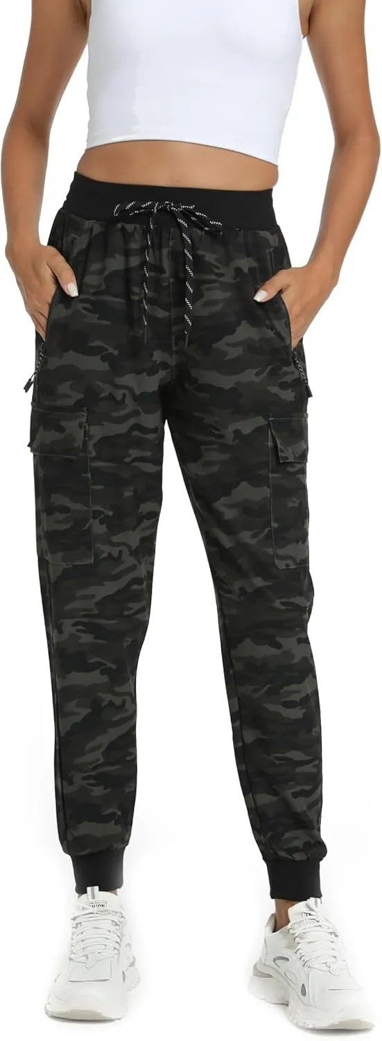 Womens Cargo Pants with Pockets-Lightweight Quick Dry Water Resistant Hiking Pants for Travel Casual Athletic and Outdoor