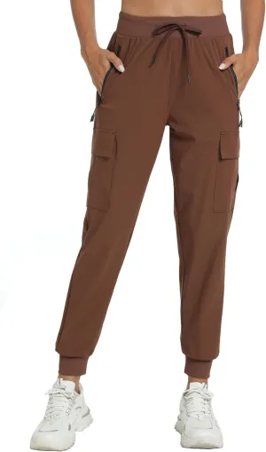 Womens Cargo Pants with Pockets-Lightweight Quick Dry Water Resistant Hiking Pants for Travel Casual Athletic and Outdoor