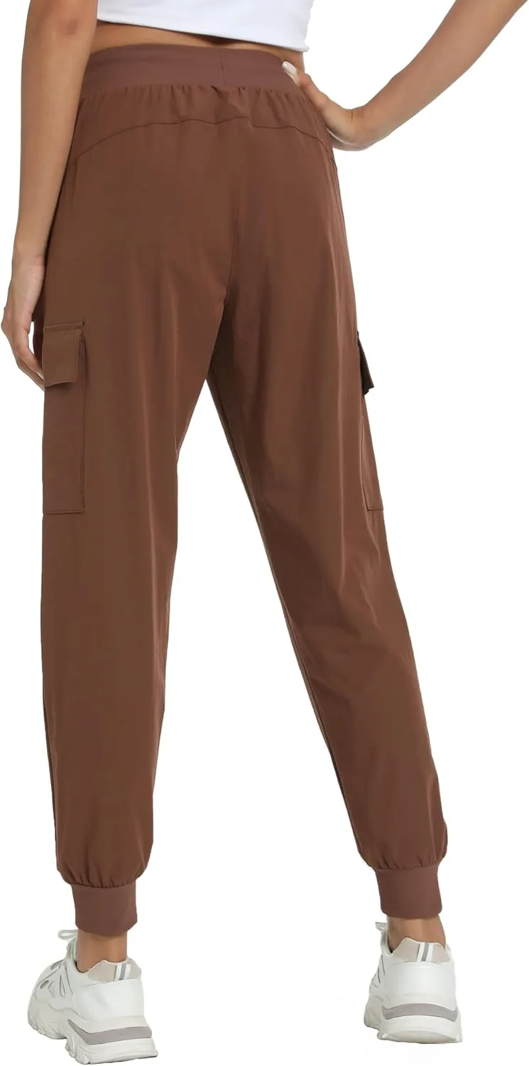Womens Cargo Pants with Pockets-Lightweight Quick Dry Water Resistant Hiking Pants for Travel Casual Athletic and Outdoor