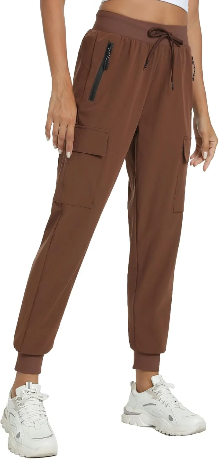 Womens Cargo Pants with Pockets-Lightweight Quick Dry Water Resistant Hiking Pants for Travel Casual Athletic and Outdoor