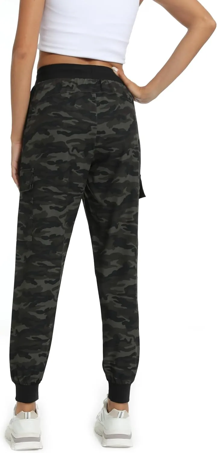 Womens Cargo Pants with Pockets-Lightweight Quick Dry Water Resistant Hiking Pants for Travel Casual Athletic and Outdoor