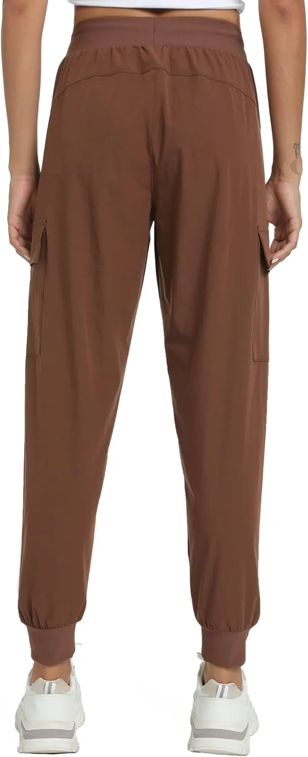 Womens Cargo Pants with Pockets-Lightweight Quick Dry Water Resistant Hiking Pants for Travel Casual Athletic and Outdoor
