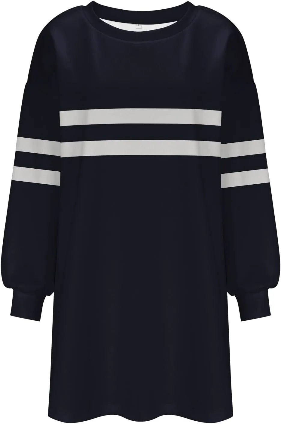 Womens Casual Crewneck Sweatshirt Long Sleeve Tops Stripes Cute Pullover Loose Fit Oversized Outfits