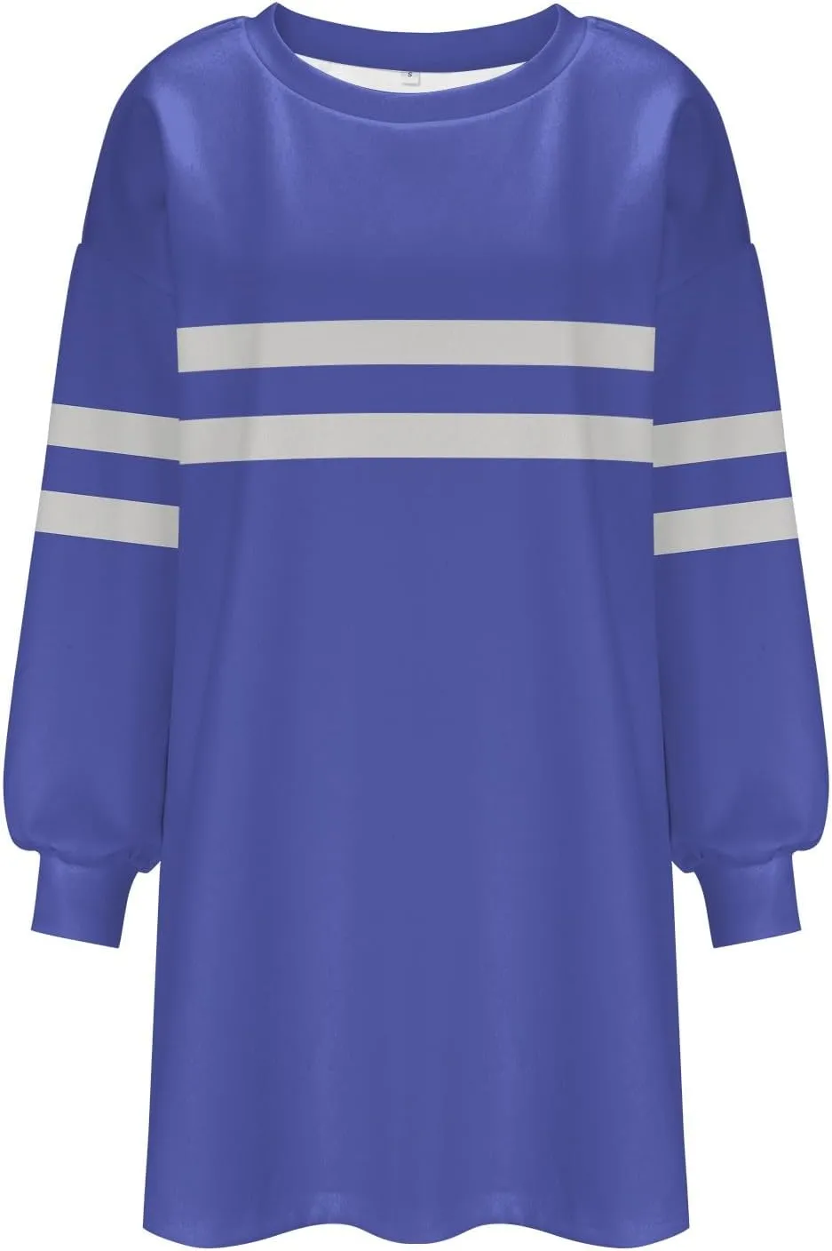 Womens Casual Crewneck Sweatshirt Long Sleeve Tops Stripes Cute Pullover Loose Fit Oversized Outfits