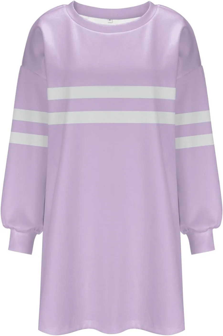 Womens Casual Crewneck Sweatshirt Long Sleeve Tops Stripes Cute Pullover Loose Fit Oversized Outfits