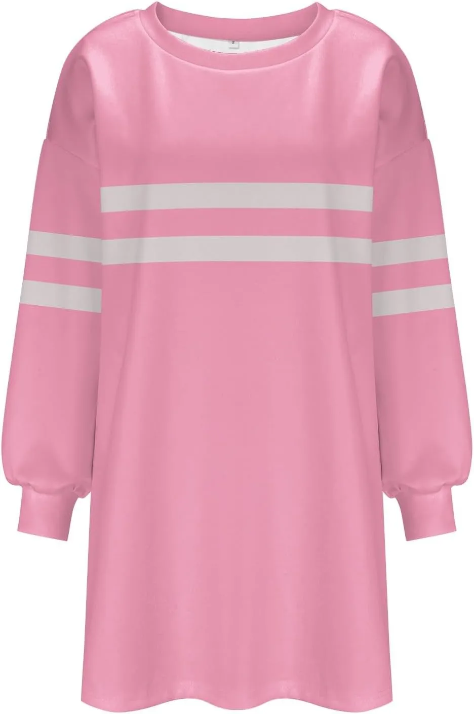 Womens Casual Crewneck Sweatshirt Long Sleeve Tops Stripes Cute Pullover Loose Fit Oversized Outfits