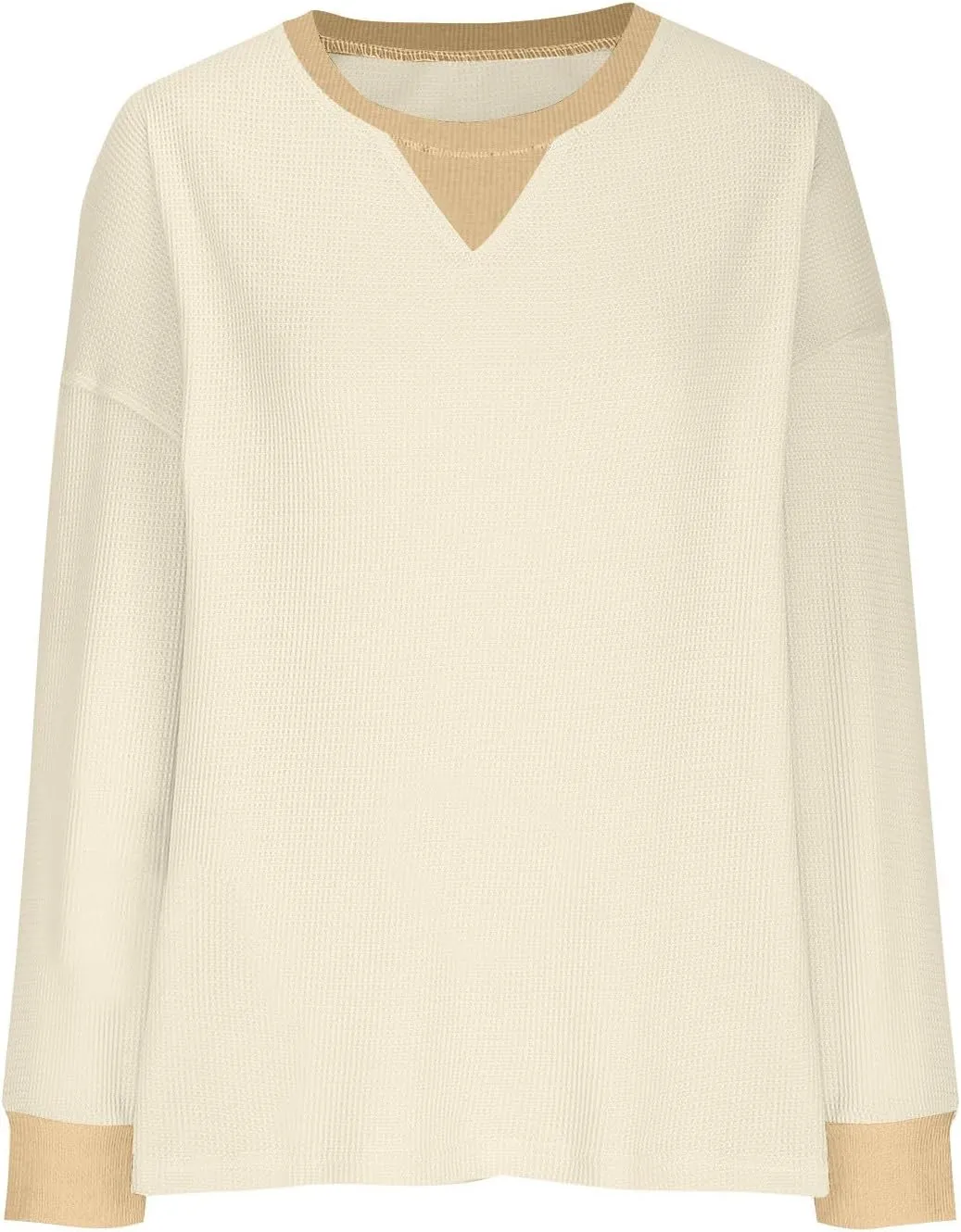 Womens Colorblock Shirt Casual Crew Neck Sweatshirt Fall Long Sleeve Sweatshirt Loose Fitting Tunic Tops Blouse