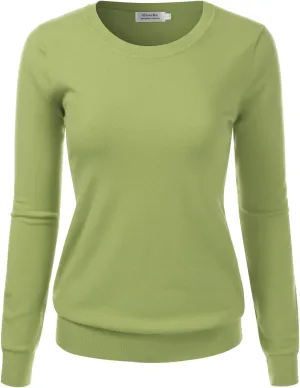 Women's Crewneck Long Sleeve Pullover Premium Soft Knit Sweater (S-XXL)