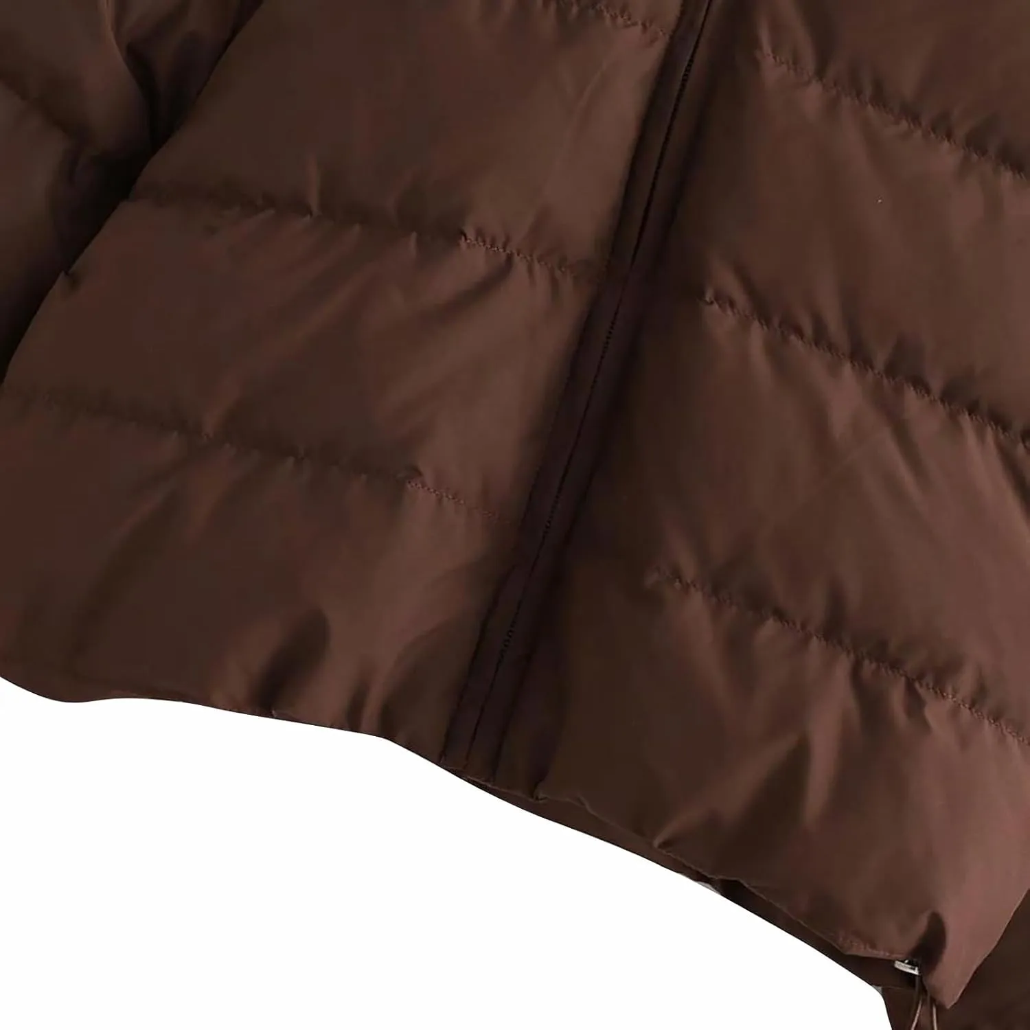Womens Crop Down Coat Lightweight Hooded Puffer Jackets Drawstring Long Sleeve Outwear with Pockets Winter Jackets