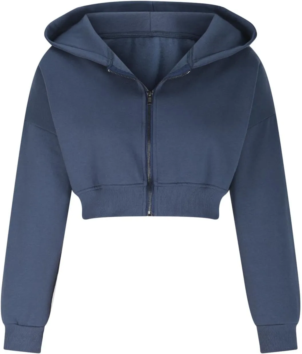 Womens Cropped Hoodies Zip Up Sweatshirts Fashion Teen Girls Y2k Clothes Workout Crop Tops Casual Long Sleeve Jackets