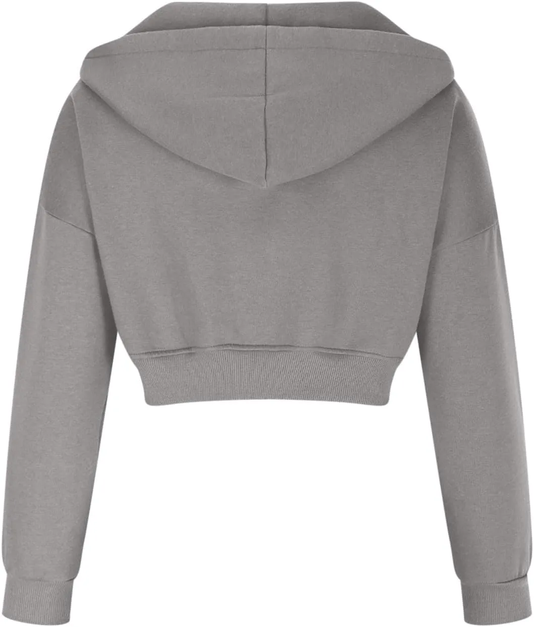 Womens Cropped Hoodies Zip Up Sweatshirts Fashion Teen Girls Y2k Clothes Workout Crop Tops Casual Long Sleeve Jackets