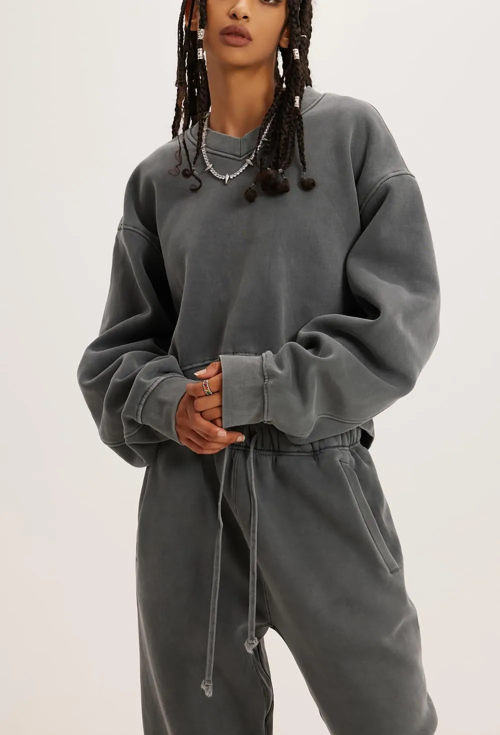 Womens Cropped Sweatshirt Athletic Cropped Essentials Hoodie Sweatshirts For Women Long Sleeves