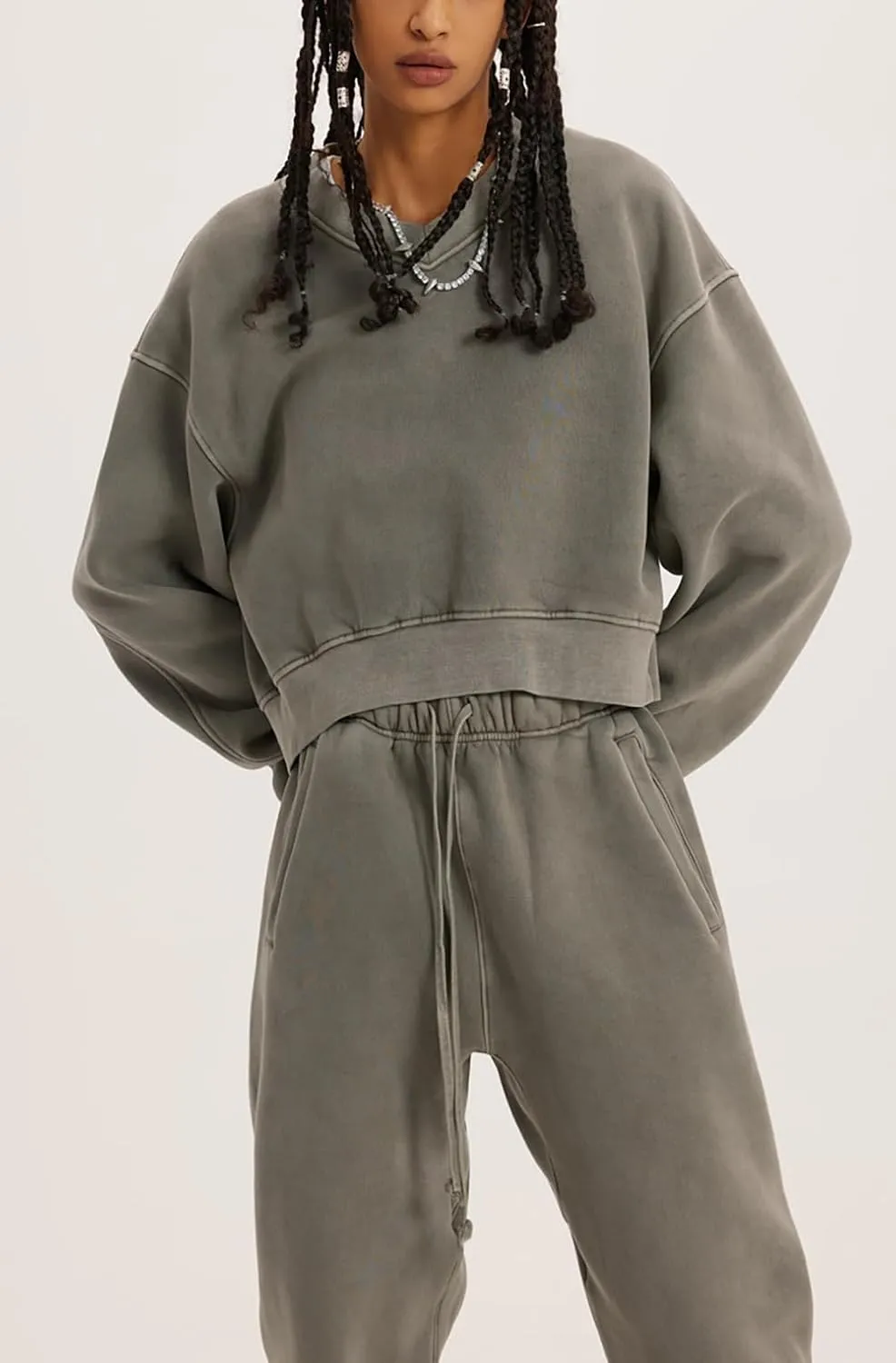 Womens Cropped Sweatshirt Athletic Cropped Essentials Hoodie Sweatshirts For Women Long Sleeves