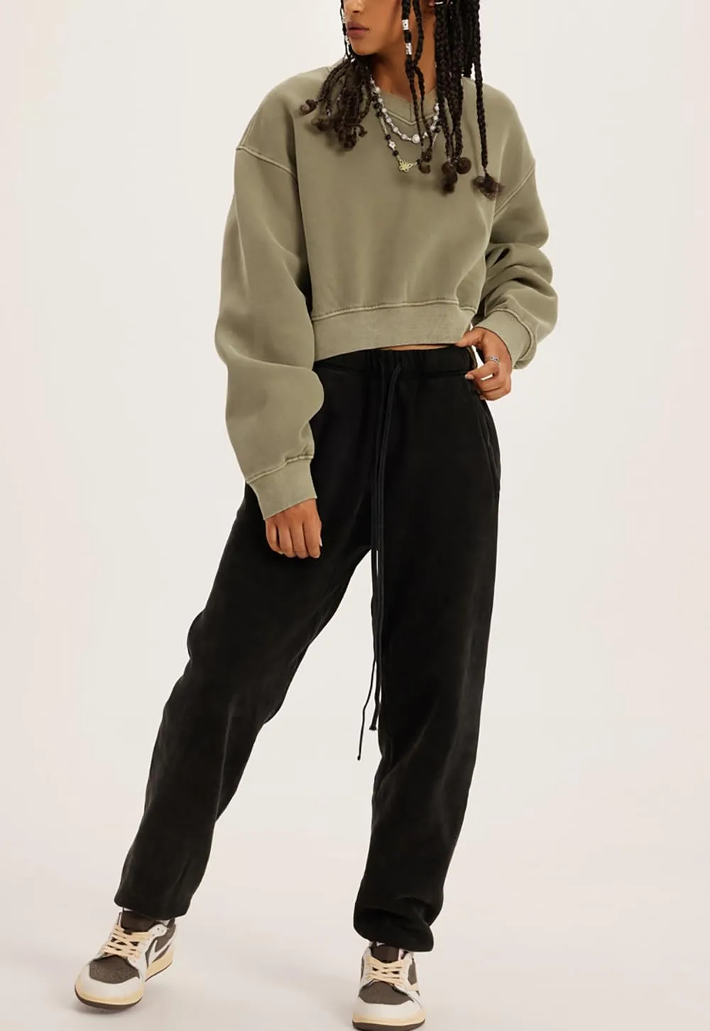 Womens Cropped Sweatshirt Athletic Cropped Essentials Hoodie Sweatshirts For Women Long Sleeves