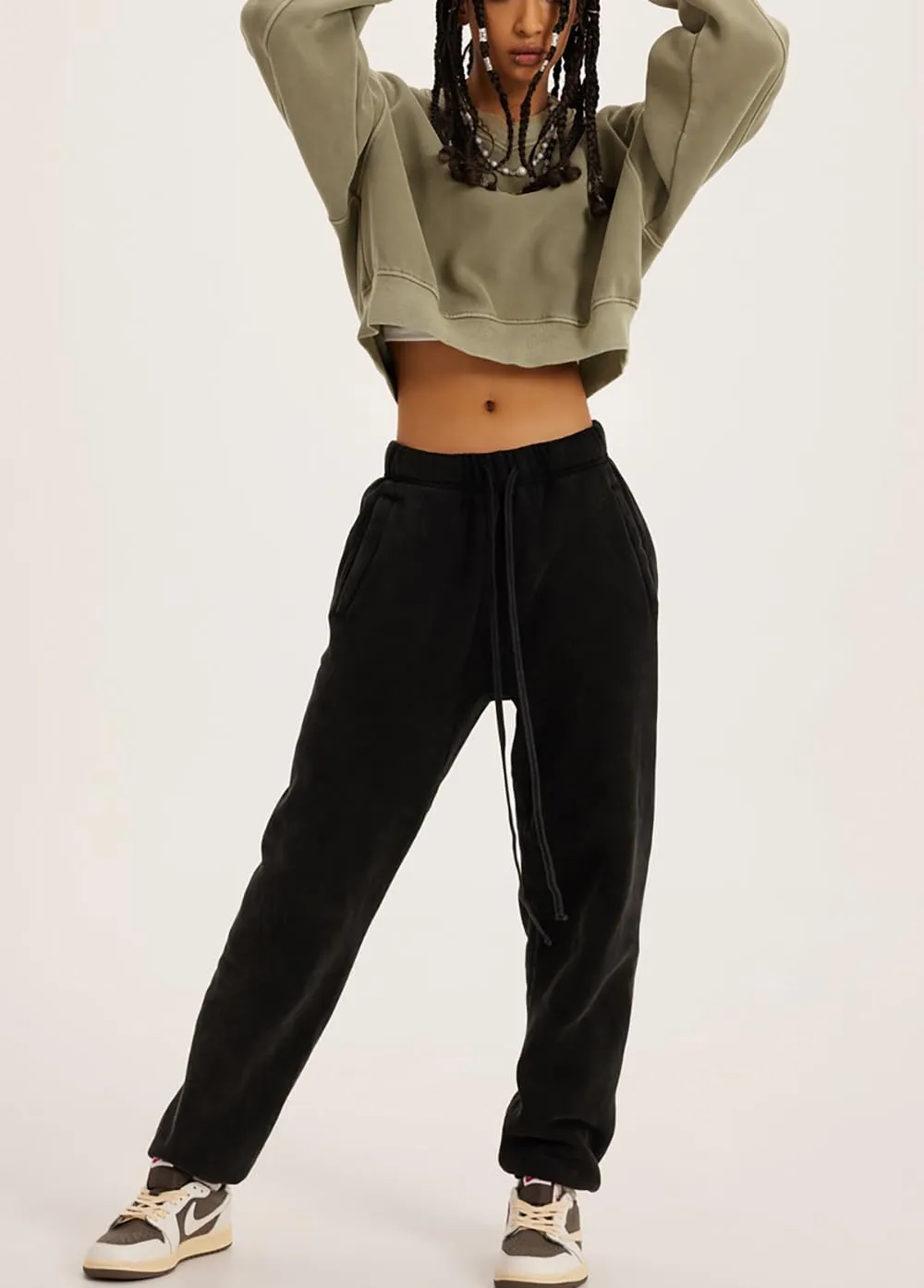 Womens Cropped Sweatshirt Athletic Cropped Essentials Hoodie Sweatshirts For Women Long Sleeves