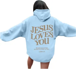 Womens Cute Hoodies Casual Long Sleeve Fashion Letter Print Oversized Sweatshirt Lightweight Loose Fit Pullover Tops