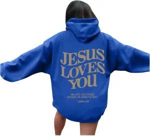 Womens Cute Hoodies Casual Long Sleeve Fashion Letter Print Oversized Sweatshirt Lightweight Loose Fit Pullover Tops