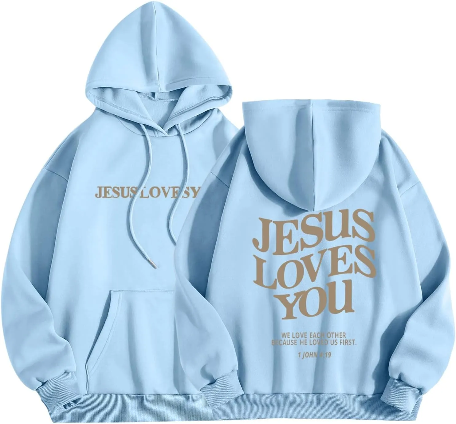 Womens Cute Hoodies Casual Long Sleeve Fashion Letter Print Oversized Sweatshirt Lightweight Loose Fit Pullover Tops