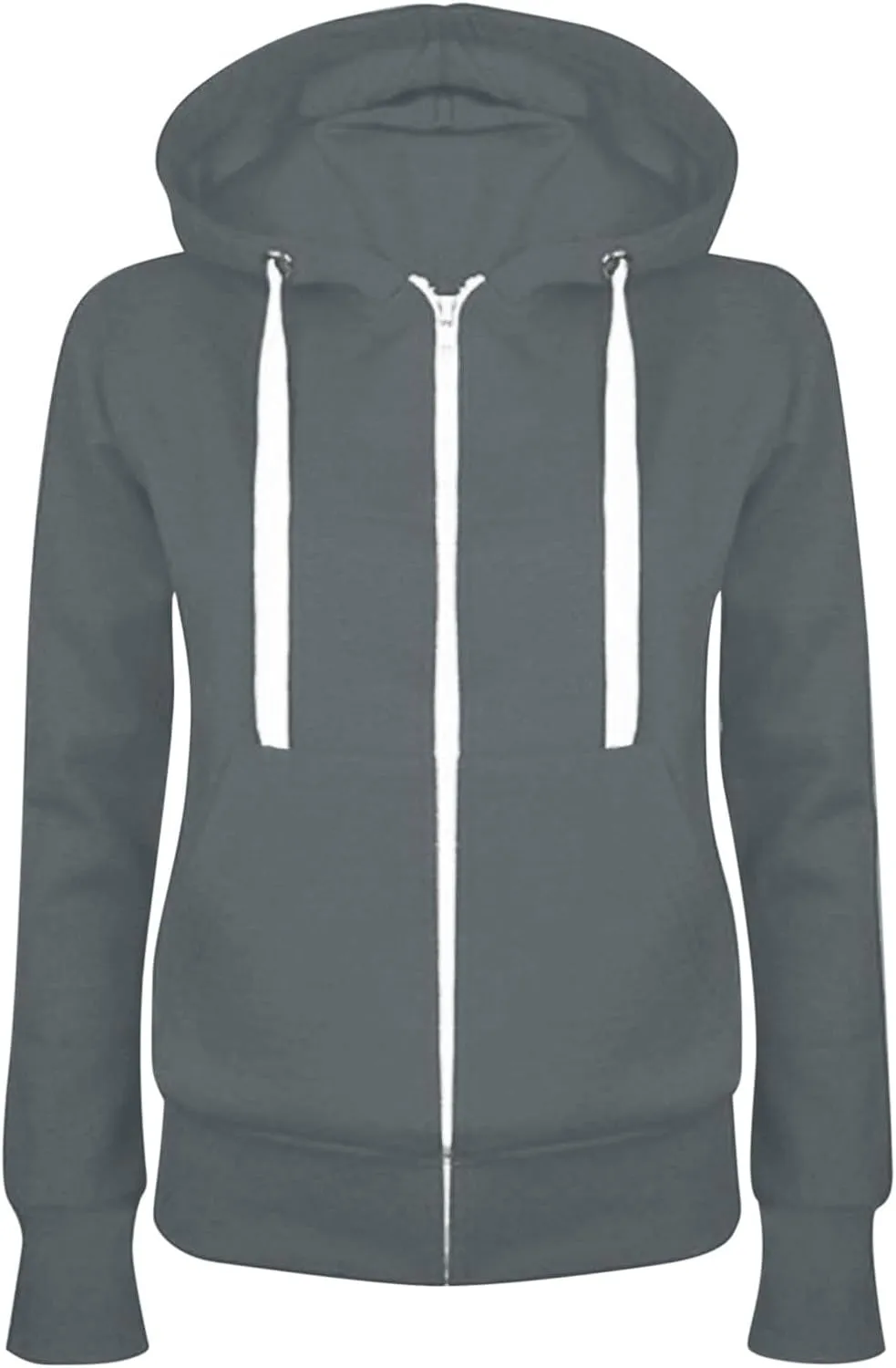 Women's Full Zip Up Plush Hoodies 2024 Fall Casual Long Sleeve Hooded Sweatshirts Fashion Sports Loose Fit Jackets