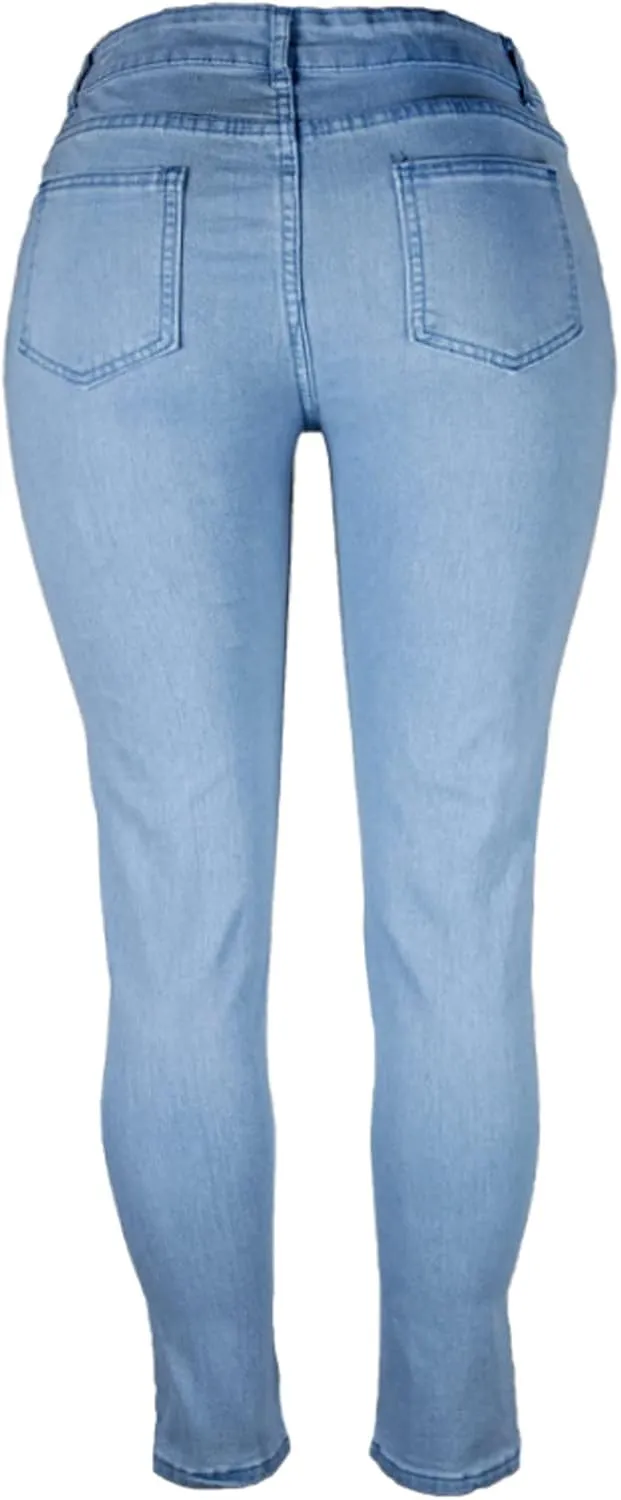 Women's High-Rise Ankle Skinny Jeans Stretch Butt Lifting Skinny Jeans Casual Slim Fit Leg Pull on Jeans Denim Pants