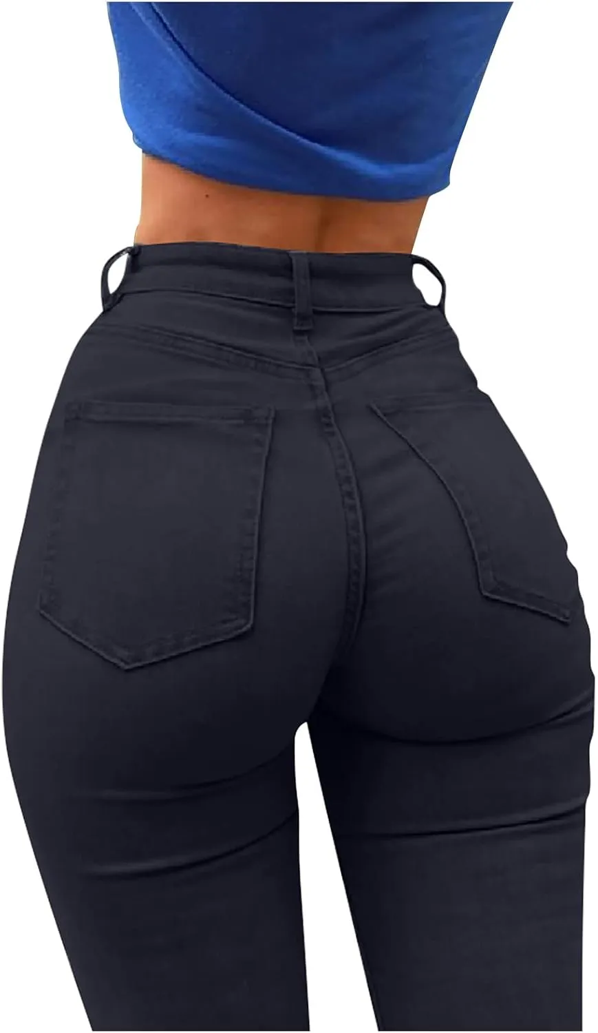 Women's High-Rise Ankle Skinny Jeans Stretch Butt Lifting Skinny Jeans Casual Slim Fit Leg Pull on Jeans Denim Pants