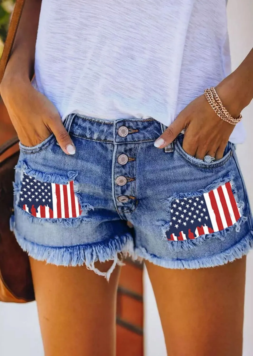 Women's High Waisted Denim Shorts Casual Summer Frayed Raw Hem Distressed Ripped Short Jeans Stretch Hot Short Pant