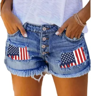Women's High Waisted Denim Shorts Casual Summer Frayed Raw Hem Distressed Ripped Short Jeans Stretch Hot Short Pant