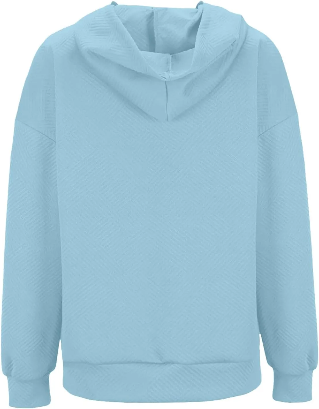 Women's Jacquard Stripe Hoodies with Pockets Workout Sweatshirts Loose Fit Fashion Solid Color Hooded Pullover Tops