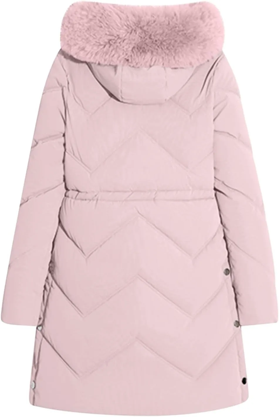 Womens Long Quilted Jackets Plus Size Thicken Winter Coats Hooded Lightweight Puffer Jackets Warm Down Coats Outerwear