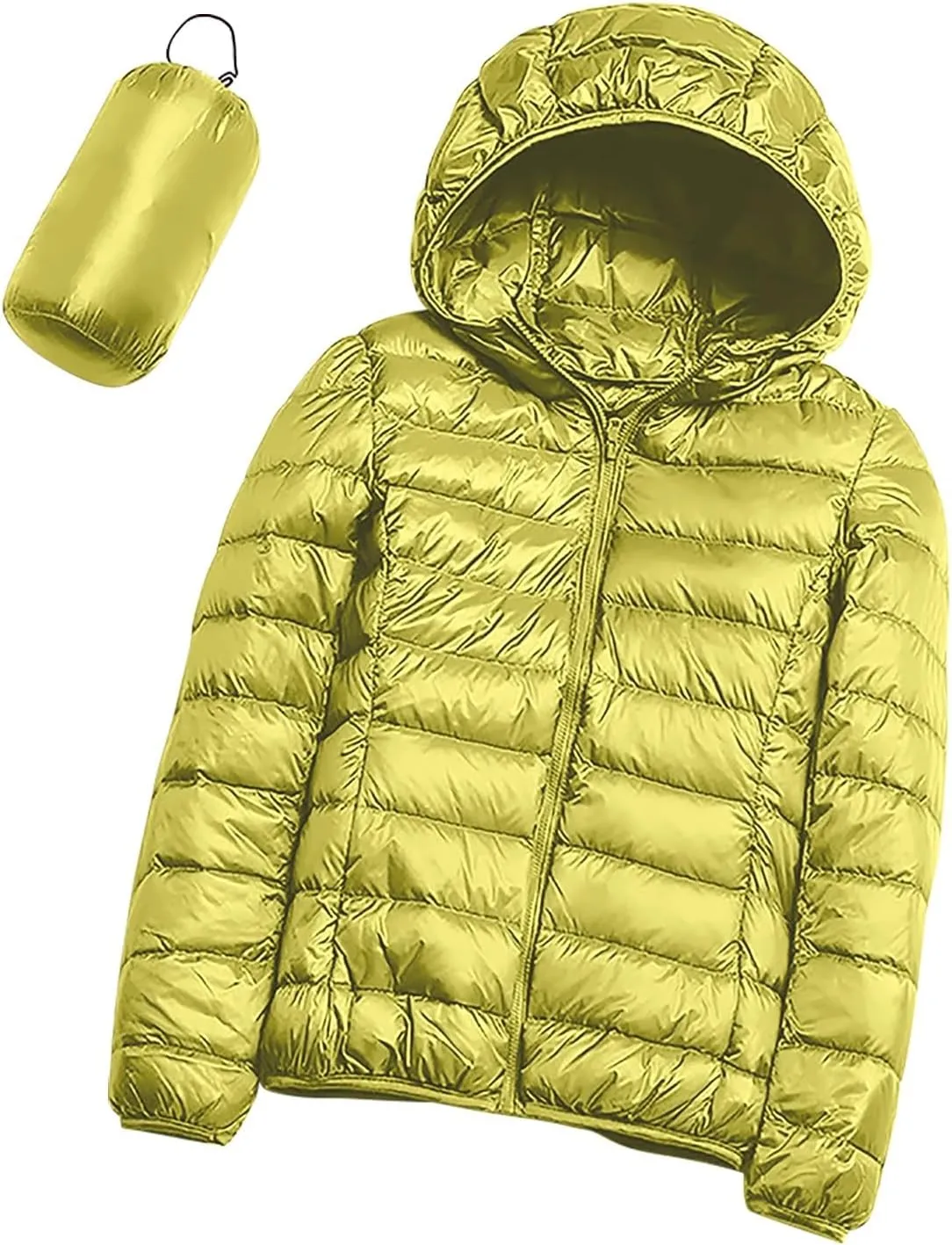 Women's Packable Puffer Jacket, Lightweight down Jackets Winter Warm Quilted Coats Full-Zip Cycling Running Jackets