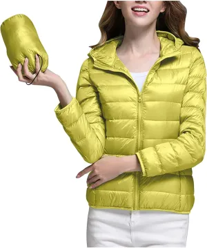 Women's Packable Puffer Jacket, Lightweight down Jackets Winter Warm Quilted Coats Full-Zip Cycling Running Jackets