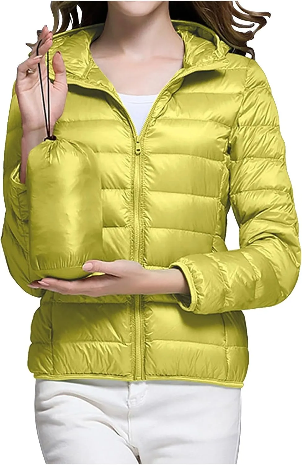 Women's Packable Puffer Jacket, Lightweight down Jackets Winter Warm Quilted Coats Full-Zip Cycling Running Jackets
