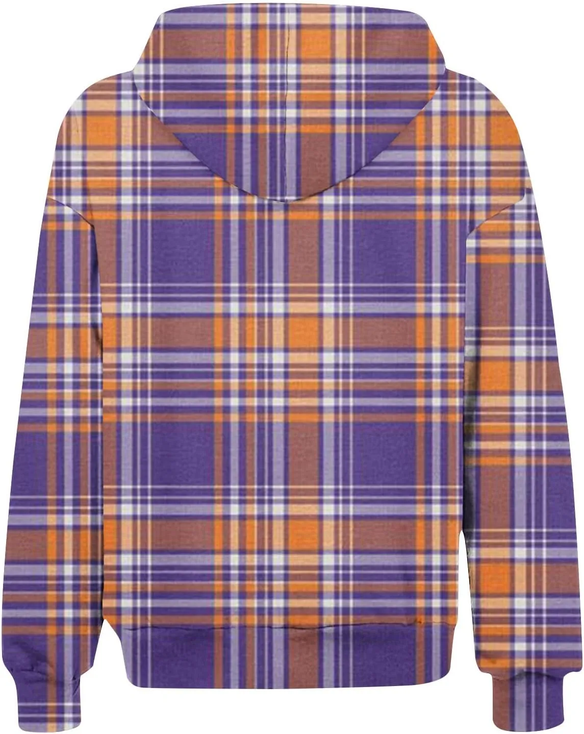 Womens Plaid Jackets 2025 Zipper Hooded Plaid Drawstring Sweatshirt Loose Long Sleeve Oversized Plaid Hoodie Jackets