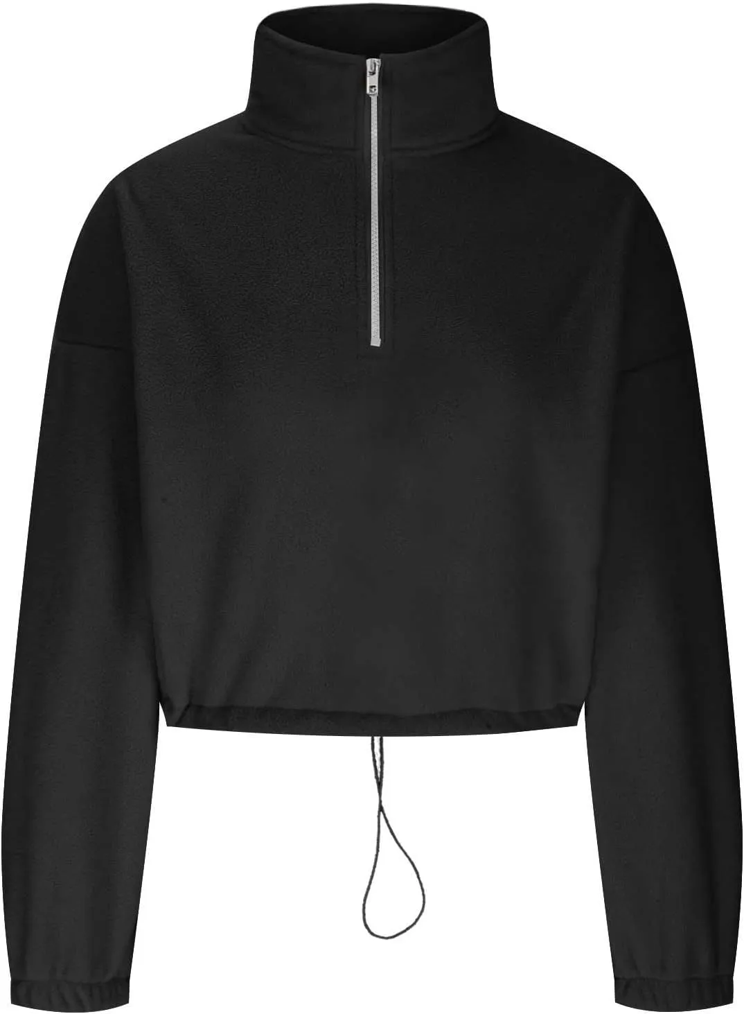 Womens Quarter Zip Hoodies Cropped Sweatshirts Long Sleeve Fleece Half Zip Sweatshirts Fall Outfits Clothes Pullover