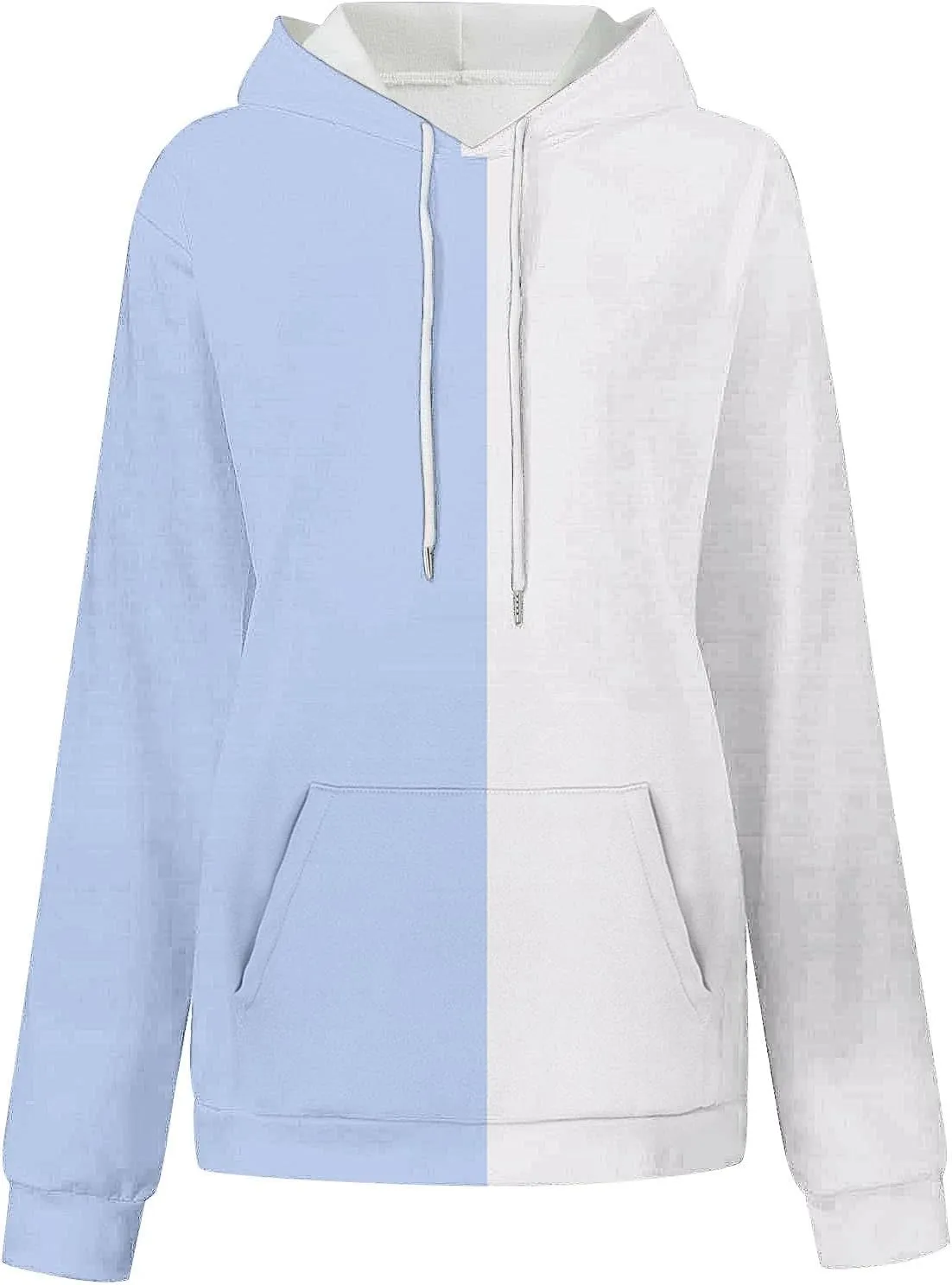 Womens Striped Hoodies Color Block Drawstring Hoodie Oversized Pullover Casual Fall Fashion Loose Fit Sweatshirt