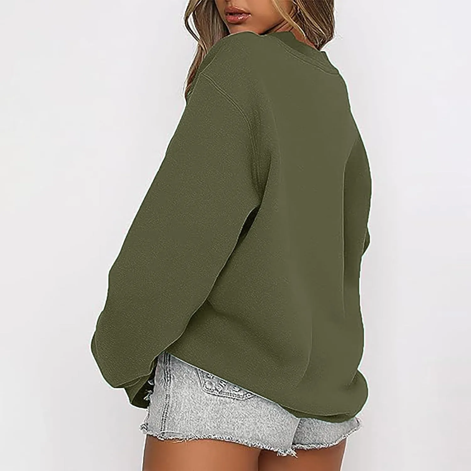 Womens Sweatshirt Oversized Crewneck Long Sleeve Casual Loose Chunky Warm 2024 Fall Pullover Sweaters Trendy Outfits