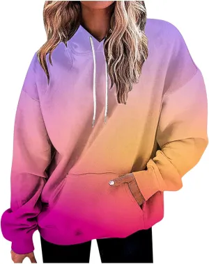 Womens Sweatshirts Hoodies Crewneck Oversized Pullover Sweaters Tie Dye Comfy Fall Outfits 2023 Y2k Clothes