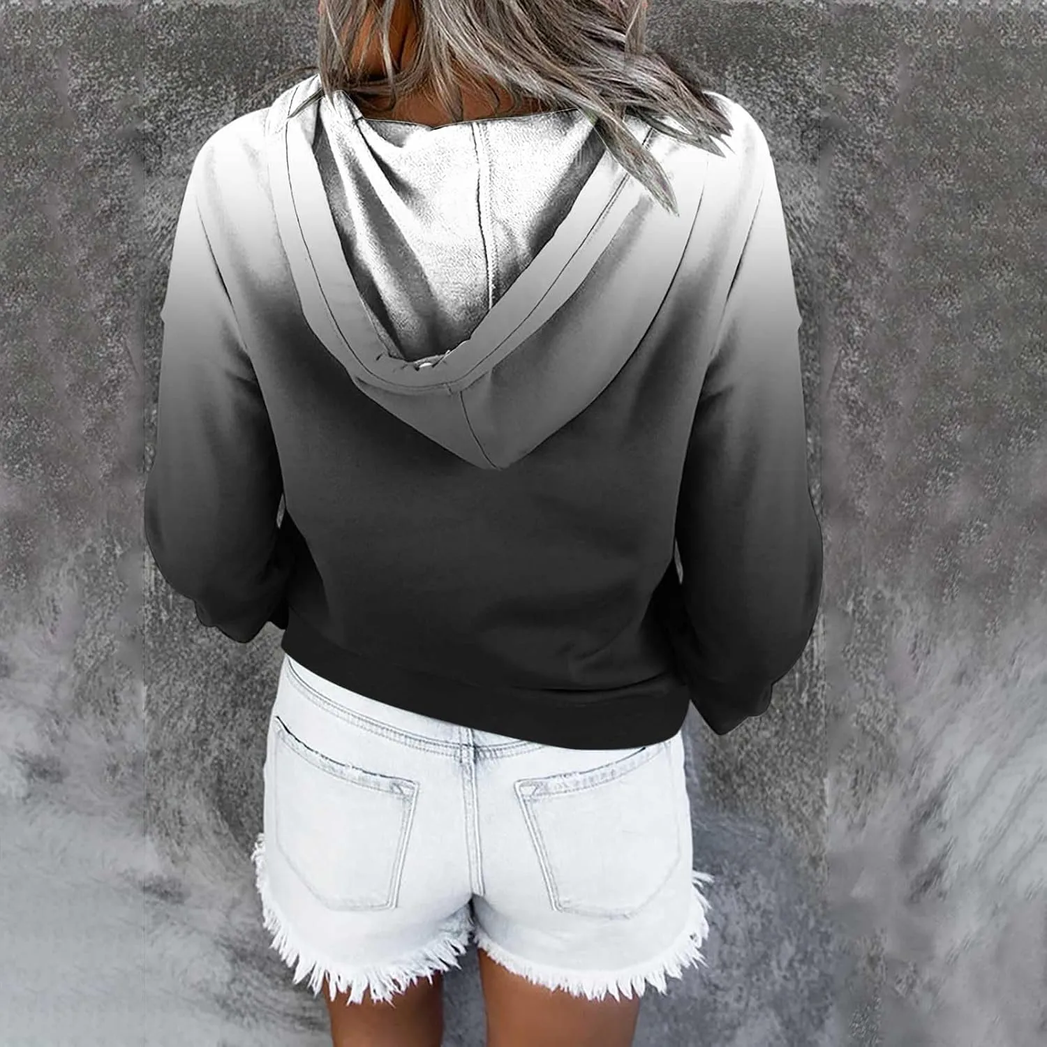 Womens Tie Dye Sweatshirts Drawstring Lightweight 2023 Fall Shirts Trendy Pullover Hoodies with Kangaroo Pockets